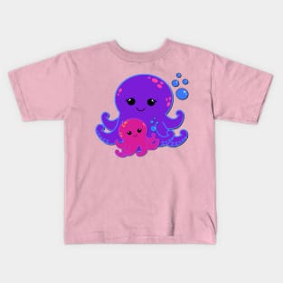 Mom and baby Octopus Kids T-Shirt